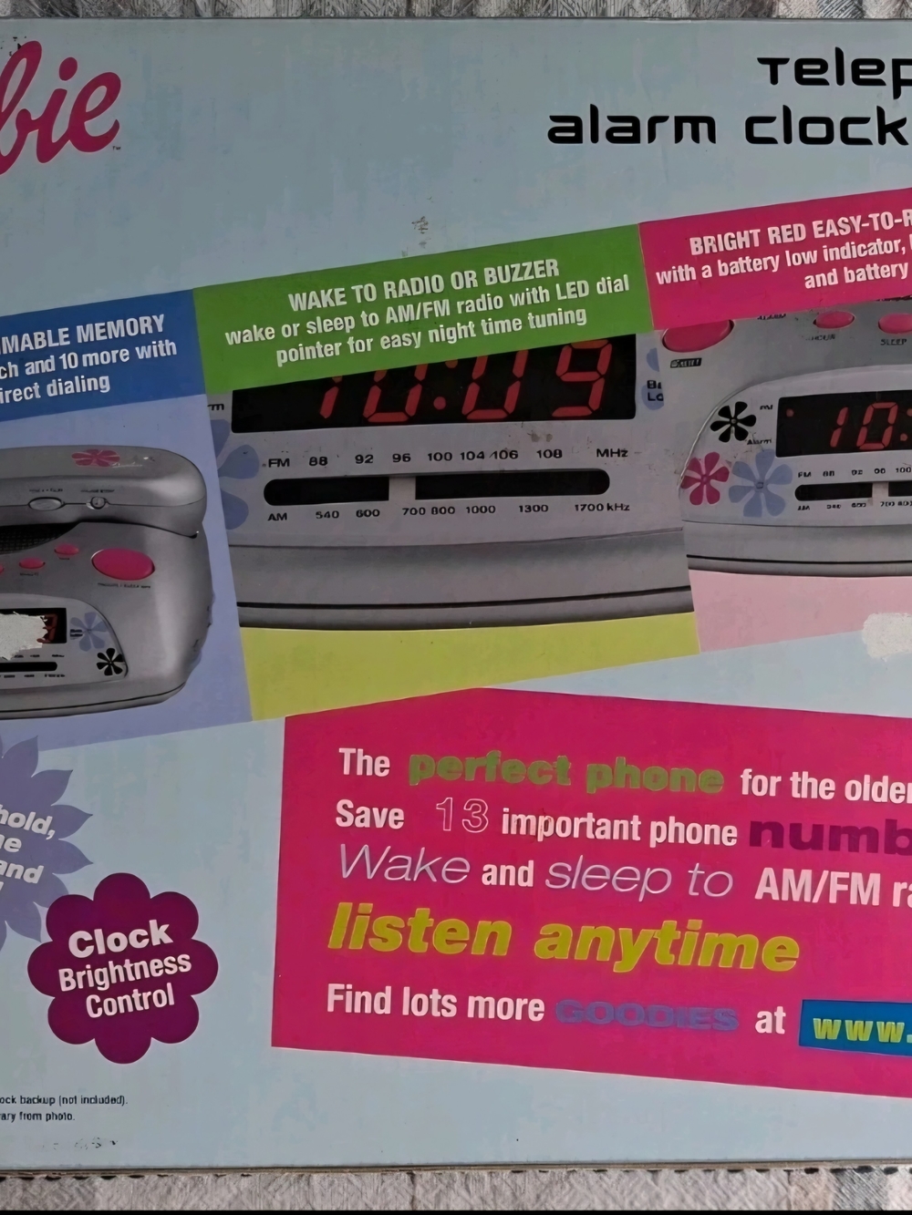 Vintage Barbie Telephone Alarm Clock  Radio Working In Original Box - Picture 5 of 9